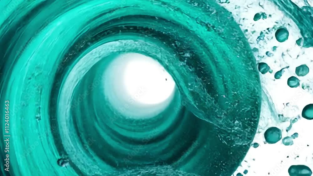 Aufkleber circular water splash frame with realistic droplets and dynamic movement, ideal for branding on whit