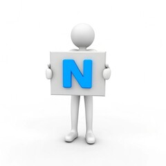 3d person with a sign