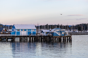 Peaceful Sunrise by the Waterfront in Sidney, Vancouver Island, Canada