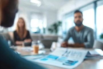 A bright office setting enhances client interactions with an insurance agent.