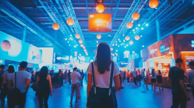 Discover the latest advancements in digital tools at this lively tech fair.