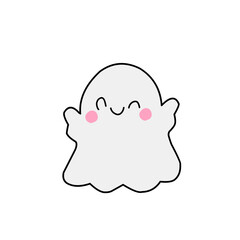 Obraz premium Cute halloween ghosts vector illustration