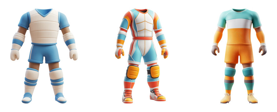 Sporty Character Designs on Transparent Background