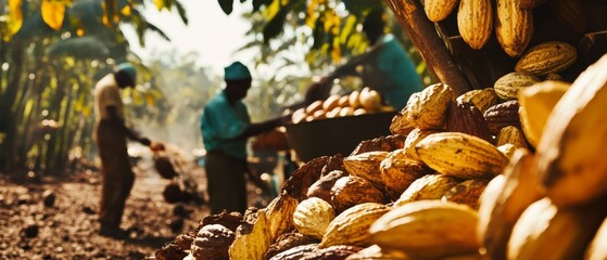 Experience the rich culture and labor involved in cocoa farming.