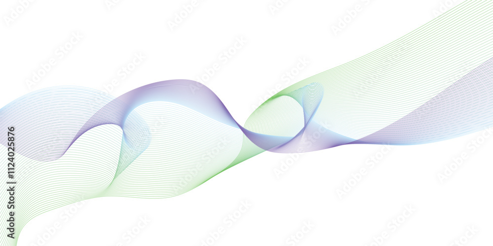 Poster abstract vector colorful wave lines pink and blue isolated on white background for design elements i
