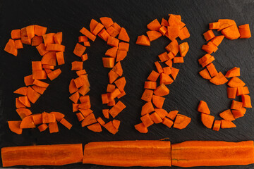 concept of the new year 2025, choosing healthy food