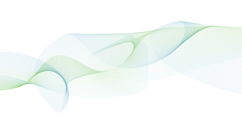 Modern abstract glowing wave background. Green wave lines and technology background. business curve lines, graphic element isolated on white background,