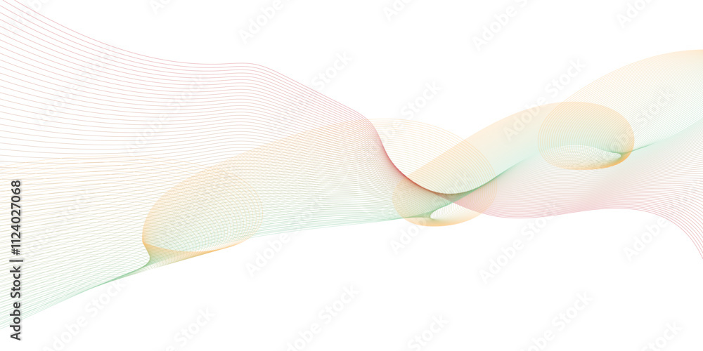 Poster abstract colorful wave lines, on transparent background. abstract vector colorful wave line flowing 
