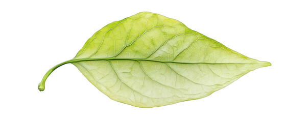 Obraz premium Educational vector of a diamond-shaped lime green poplar leaf.