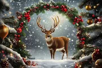 Christmas Photo Frame with Greeting Card Phrase