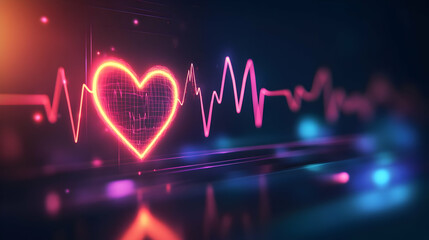 Neon Heartbeat: Abstract 3D Illustration