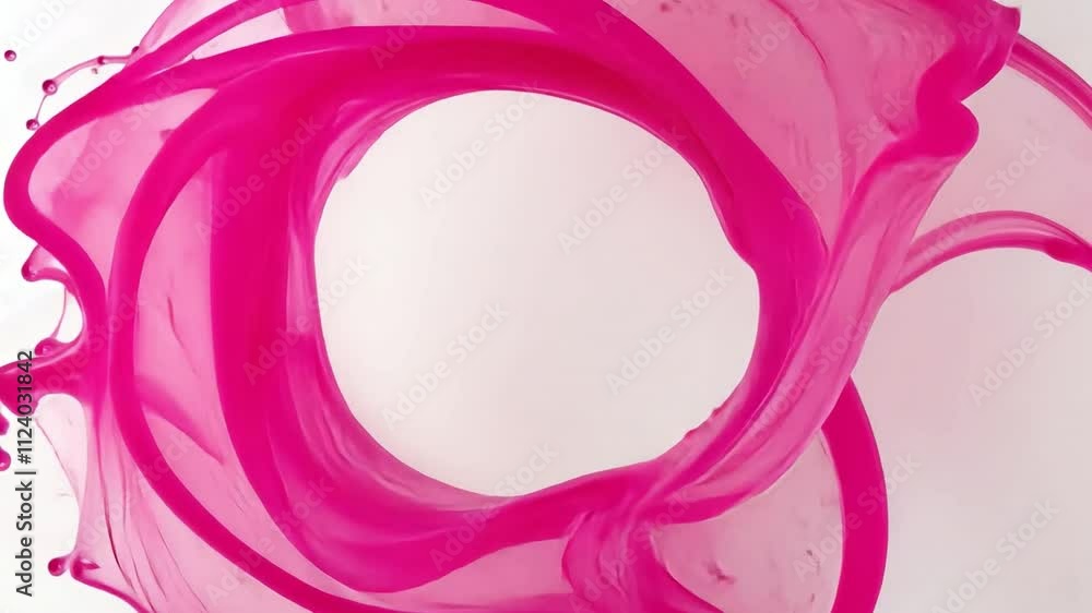 Poster circular water splash frame with realistic droplets and dynamic movement, ideal for branding on whit