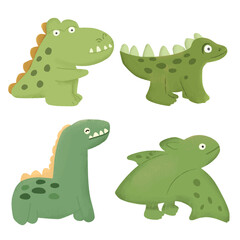 Naklejka premium Dino cartoon clipart doodle