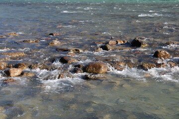 Obraz premium Rocks In The Bow River, Banff National Park, Alberta