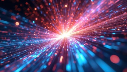 Obraz premium Glowing pearly textures. Holographic rays of light refract and converge in an entrancing dance on a smooth backdrop, emanating a futuristic yet ethereal quality. Impeccable image, 4K UHD.