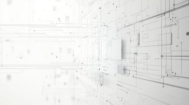 Abstract digital design with lines and shapes, representing technology and connectivity.