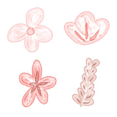 Pink Flower watercolor clipart set © Marmarstudio