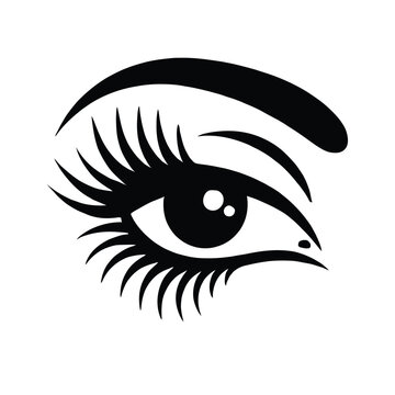 black eye with long eyelashes clip art preview