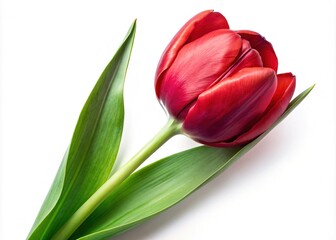 Fototapeta premium Red Tulip Opening - Minimalist Floral Photography