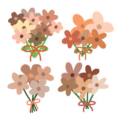 flower bouquet doodle clipart isolated