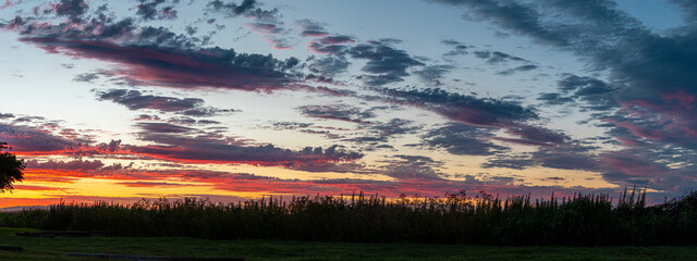 Beautiful sunset sky colorful clouds landscape