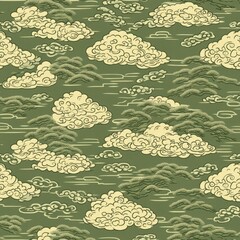 Serene cloud patterns nature landscape digital art tranquil environment aerial view abstract concept for visual appeal