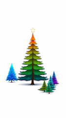Fototapeta premium christmas tree on a white background