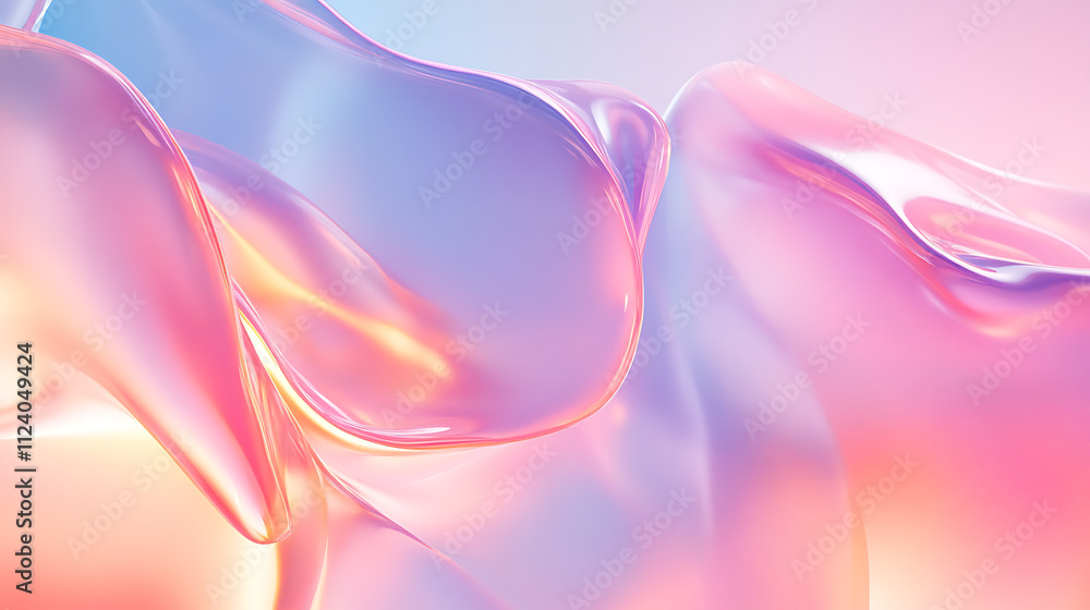 Poster Abstract bokeh patterns digital art fluid background soft colors creative design concept