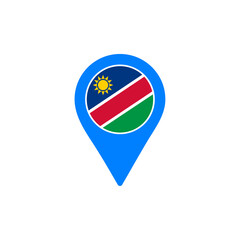 Fototapeta premium Namibia location pin vector with national flag design illustration