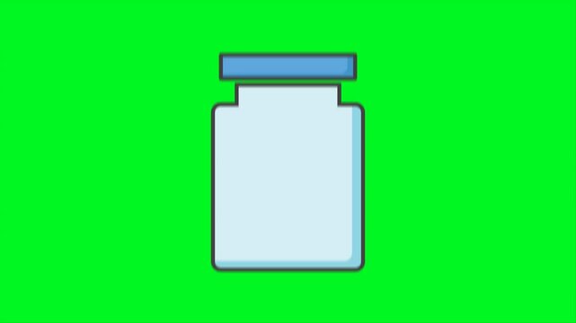 St Patrick's Jar Icon Animation On Green Screen. Ready for chroma key. 4k Animation