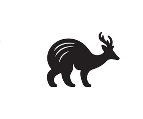 Fototapeta premium deer silhouette isolated on white