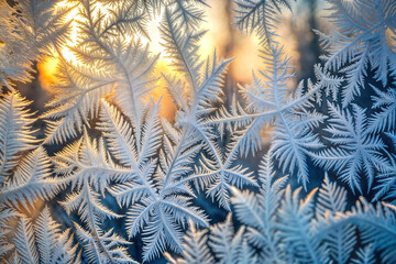 Winter Frost Patterns on a Windowpane