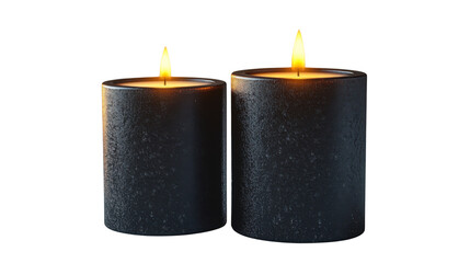 two candles isolated on white background