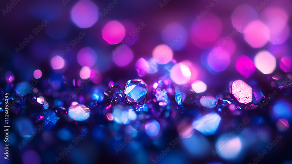 Poster sparkling bokeh gems abstract setting close-up photography vibrant colors artistic viewpoint concept