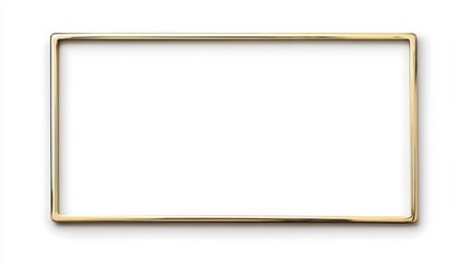 Elegant Thin Gold Frame on White Background for Perfect Display of Artwork or Photos