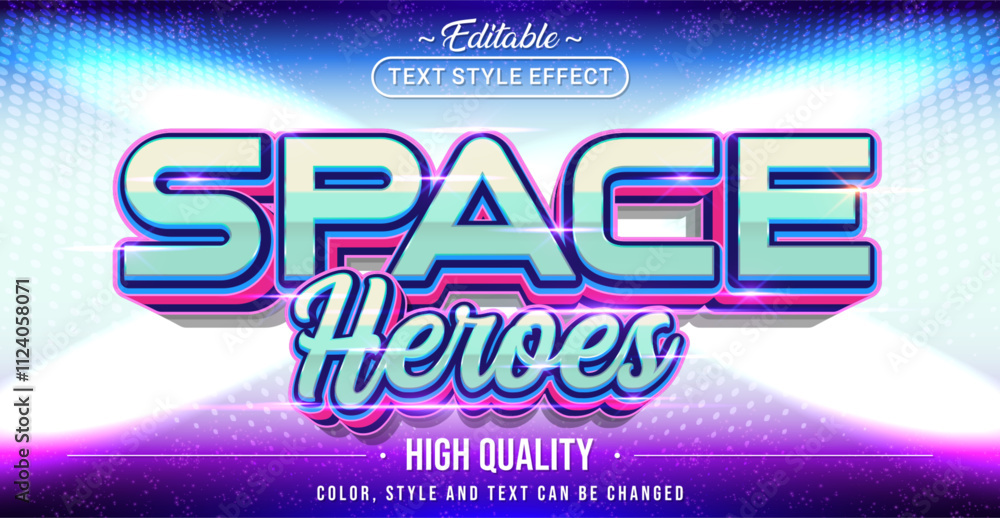 Aufkleber Editable text style effect - Space Heroes text style theme.