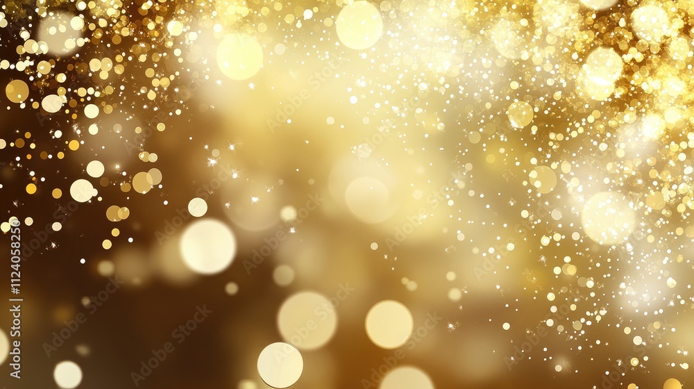 Poster sparkling golden bokeh background with soft light effects