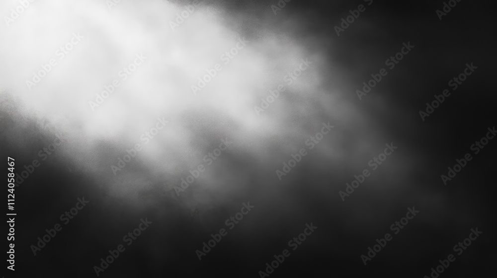 Poster ethereal light beam with soft clouds in dark atmospheric setting