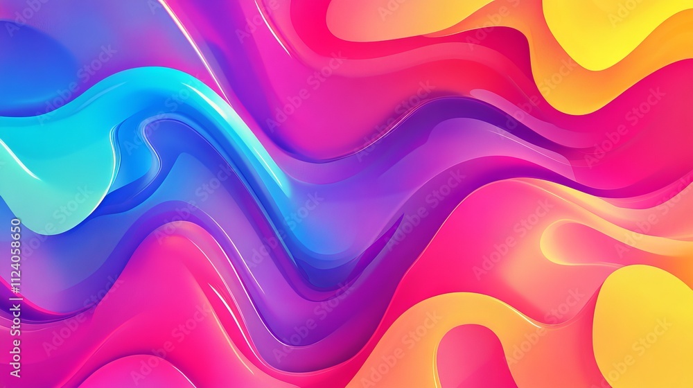 Poster vibrant fluid gradient background featuring dynamic geometric shapes and softly layered textures in 