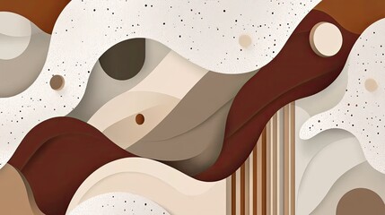 Fototapeta premium Abstract Waves in Earthy Tones with Textured Background Elements