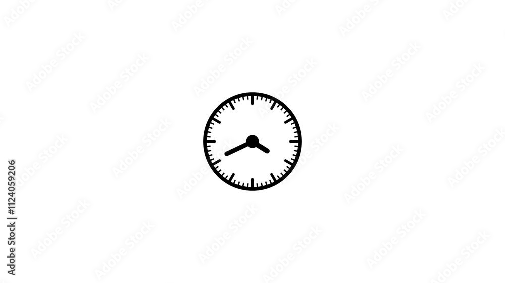 Poster digital clock icon animation with black background