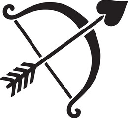 Valentine day cupid bow silhouette vector