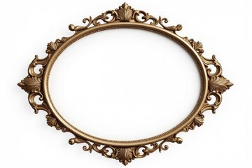 Ornate Gold Oval Frame Decorative Design Element