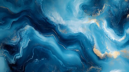 Obraz premium Abstract blue and gold marble texture. (5)
