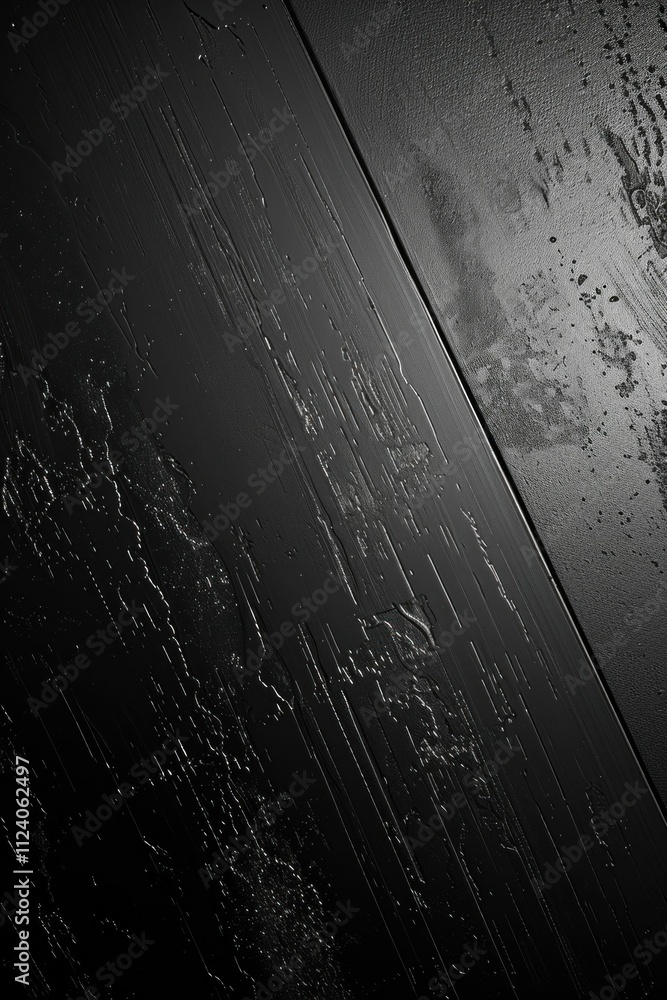 Aufkleber abstract black textured background with glossy surface, reflecting light and showcasing a minimalist