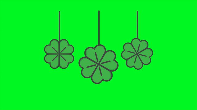 St Patrick's Ornament Icon Animation On Green Screen. Ready for chroma key. 4k Animation