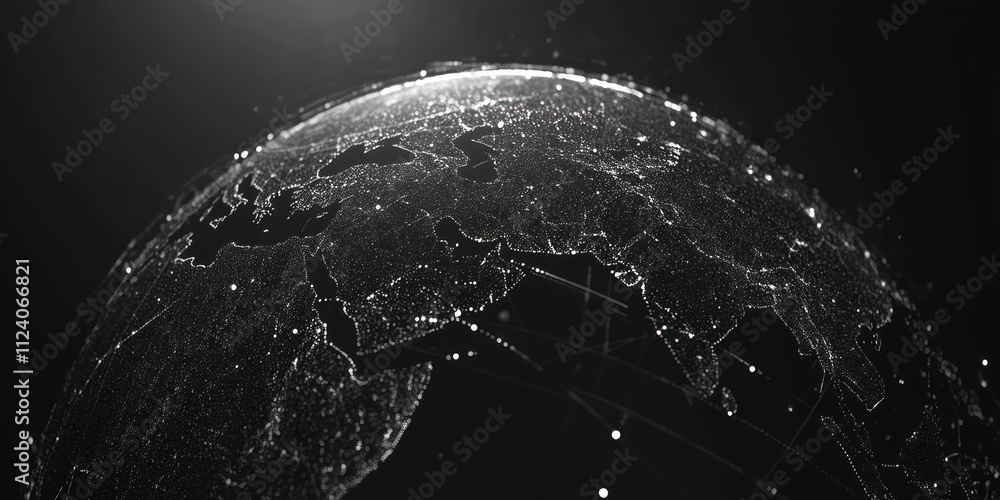 Poster A digital representation of Earth highlighting connectivity and data flow.
