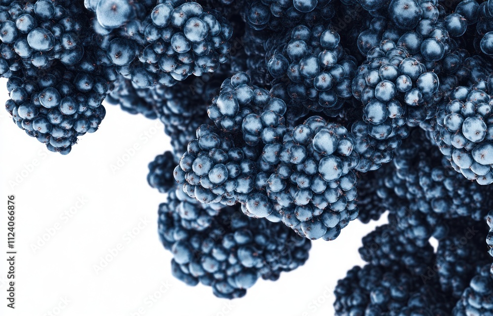 Poster Abstract clusters resembling dark berries against a white background.