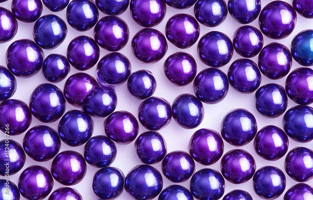 Poster A close-up view of glossy purple beads arranged in a pattern.