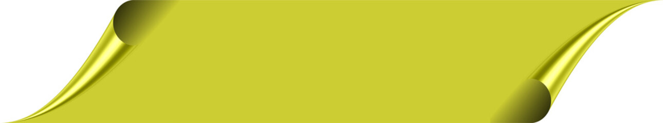 Banana Yellow Color Roll Effect Ribbon Graphic Design